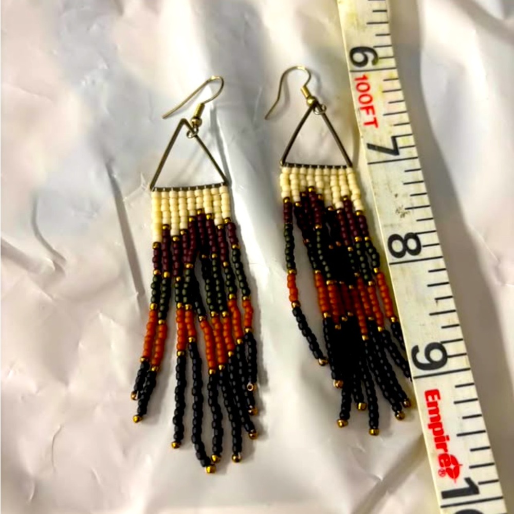 Handcrafted Beaded Dangle Earrings